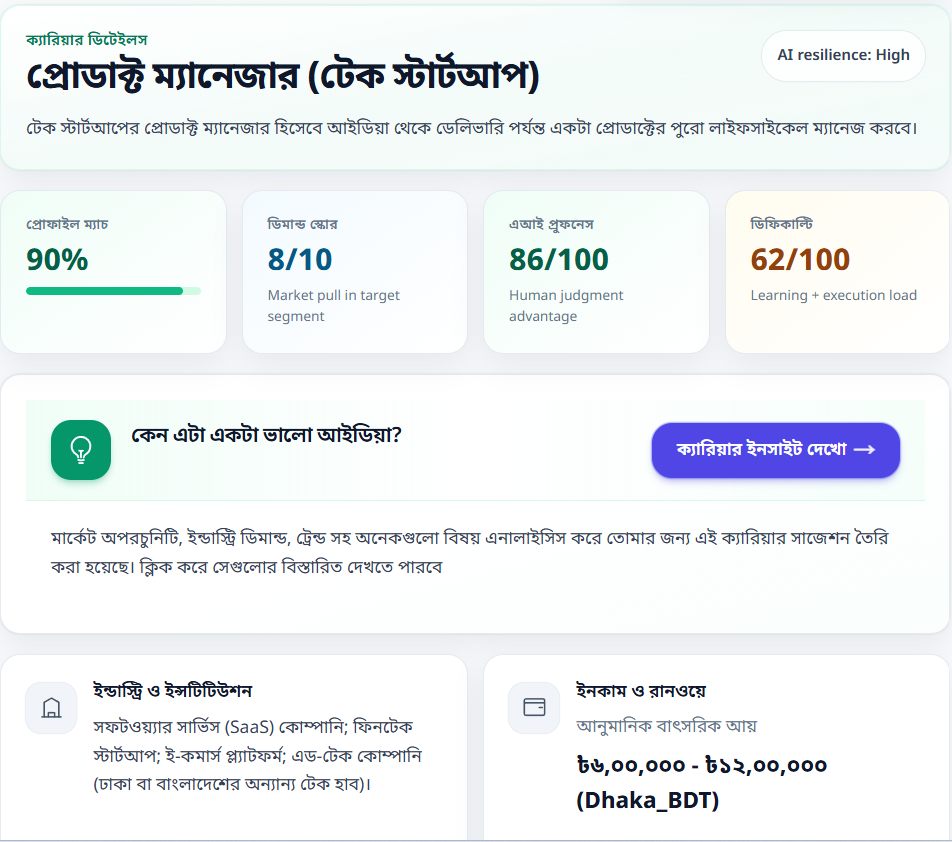পার্সোনালাইজড ক্যারিয়ার সিলেকশন